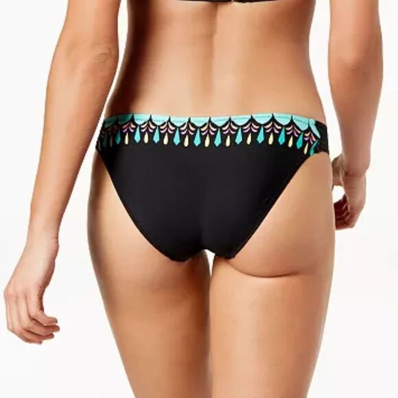 Trina Turk Womens Black Blue Geometric Print Hipster Bikini Bottoms Size S - Picture 2 of 8